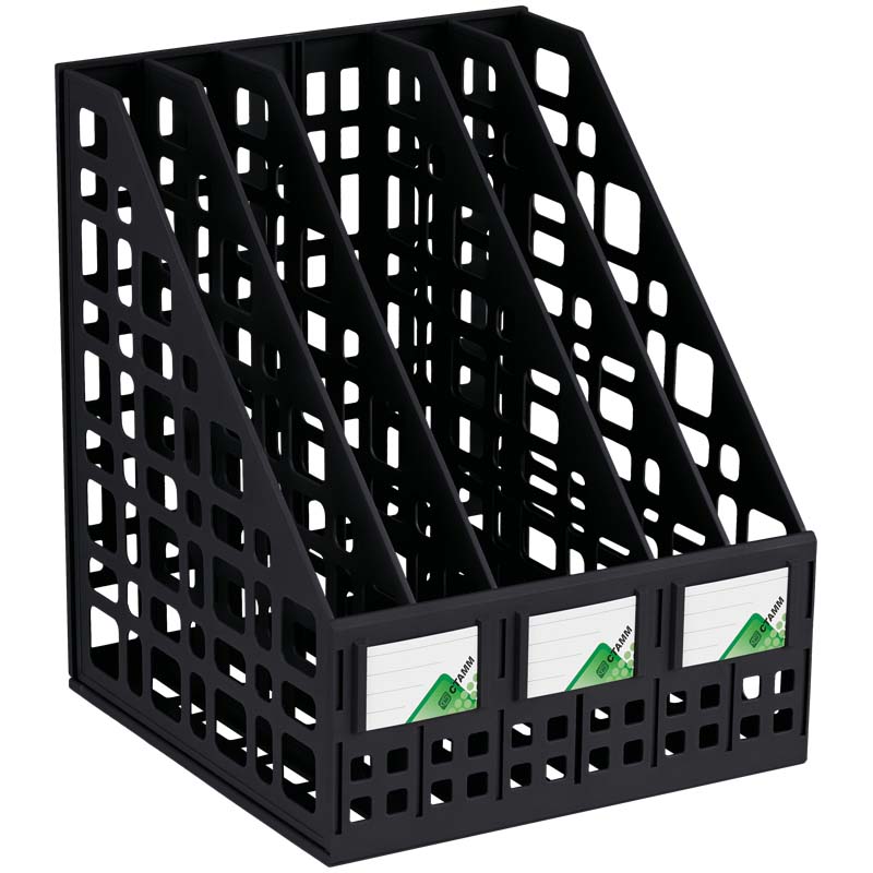 Подставка для папок 5-х секционная сборная, черный, стамм