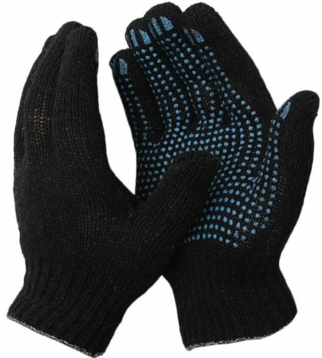 Перчатки х/б с ПВХ 10кл., 5 нити, вес 0.05кг. плотные